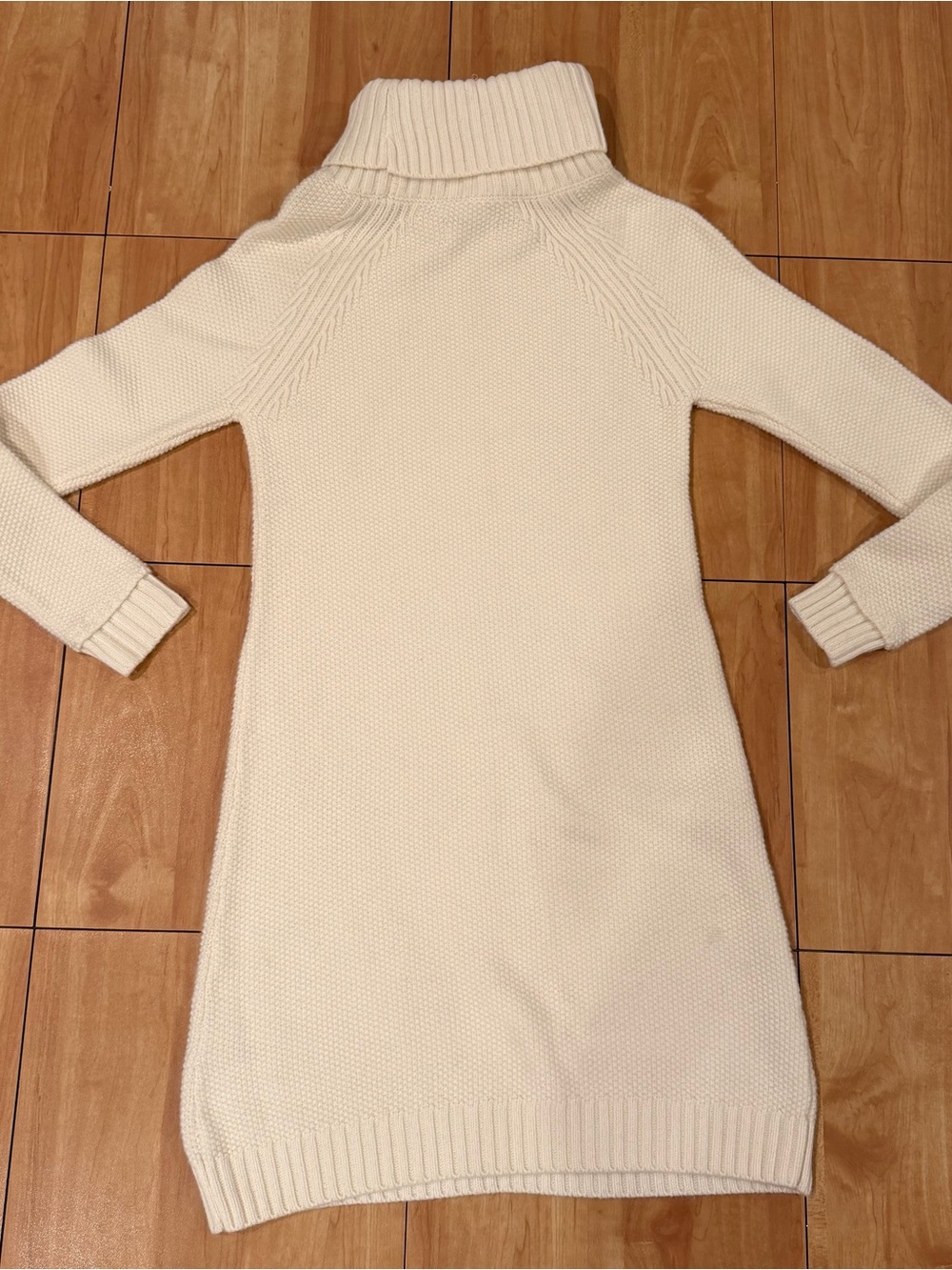 Eliza J Cream Cable Knit Turtleneck Sweater Dress Small - Picture 3 of 5